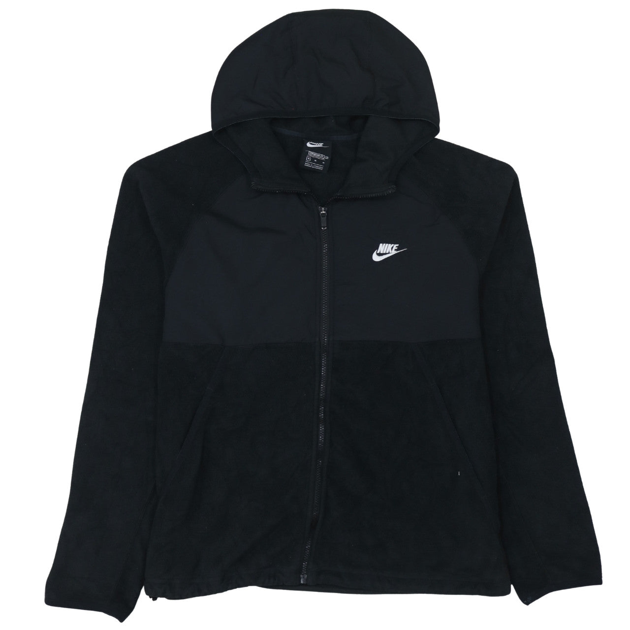Nike Men’s Black Hooded Fleece Full Zip Jacket Size M