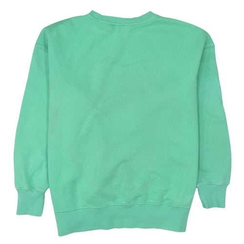 Nike Women Green Logo Pullover Sweatshirt L Cotton Blend