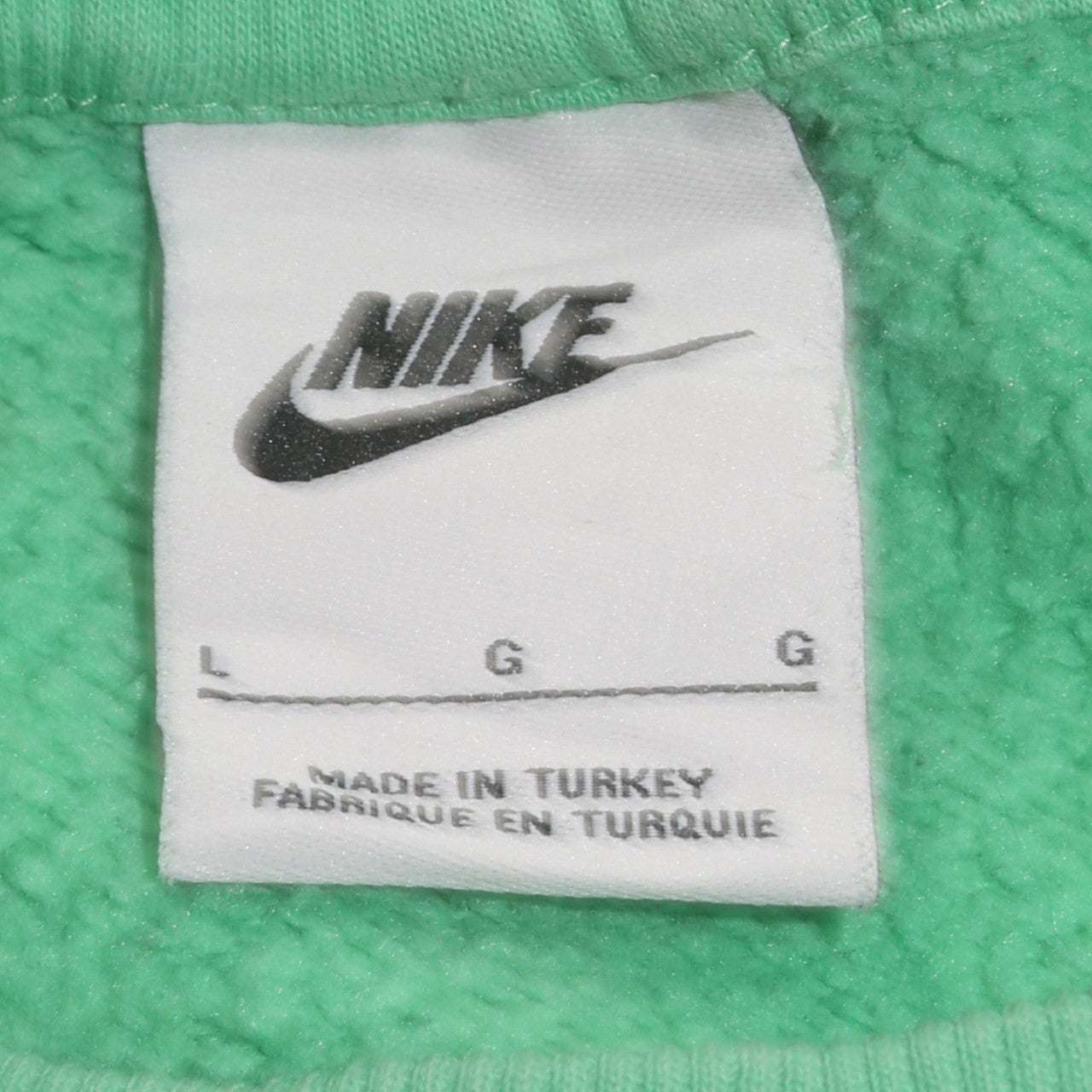 Nike Women Green Logo Pullover Sweatshirt L Cotton Blend