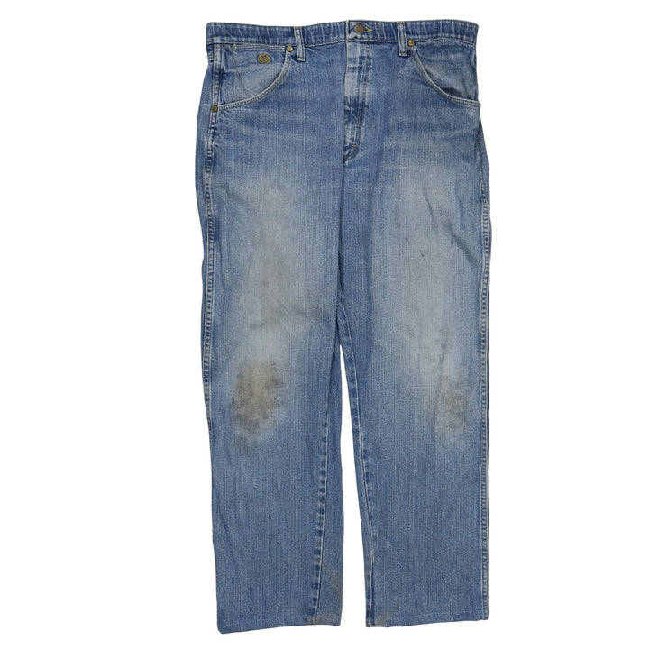 Wrangler Men's Blue Cowboy Cut Straight Fit Denim Jeans 36x34