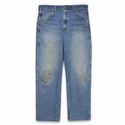 Front view of Wrangler Men's Blue Cowboy Cut Straight Fit Denim Jeans 36x34