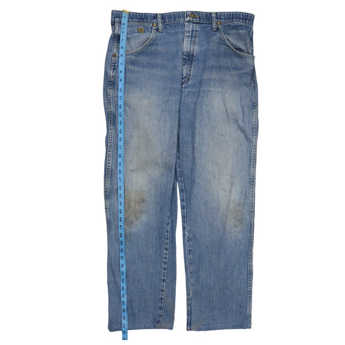 Wrangler Men's Blue Cowboy Cut Straight Fit Denim Jeans 36x34