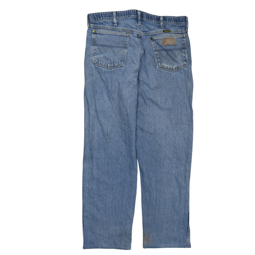 Wrangler Men's Blue Cowboy Cut Straight Fit Denim Jeans 36x34