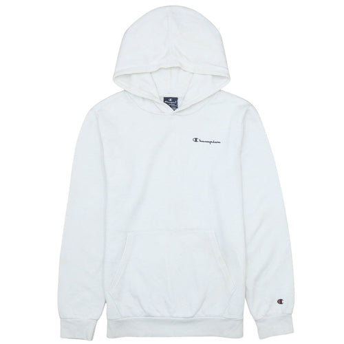 Champion Boys White Pullover Hoodie XL 13-14 Years Cotton Blend Logo Sweatshirt