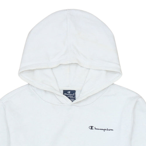 Champion Boys White Pullover Hoodie XL 13-14 Years Cotton Blend Logo Sweatshirt