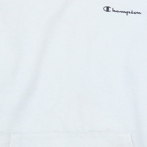 Champion Boys White Pullover Hoodie XL 13-14 Years Cotton Blend Logo Sweatshirt