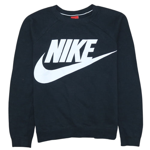 Nike Womens Black Small Pullover Sweatshirt with Logo Print