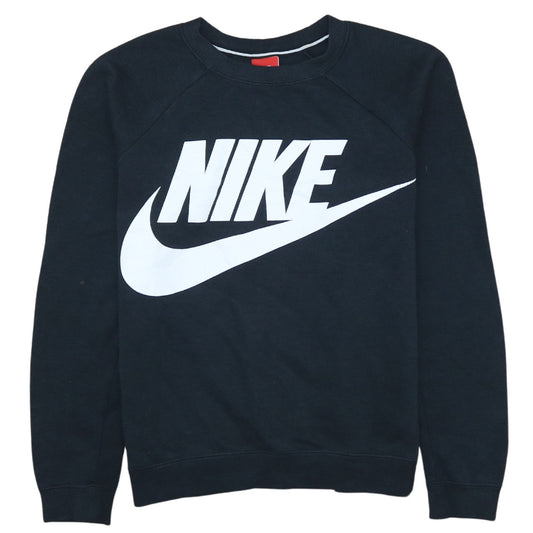 Nike Womens Black Small Pullover Sweatshirt with Logo Print