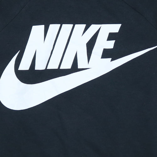 Nike Womens Black Small Pullover Sweatshirt with Logo Print