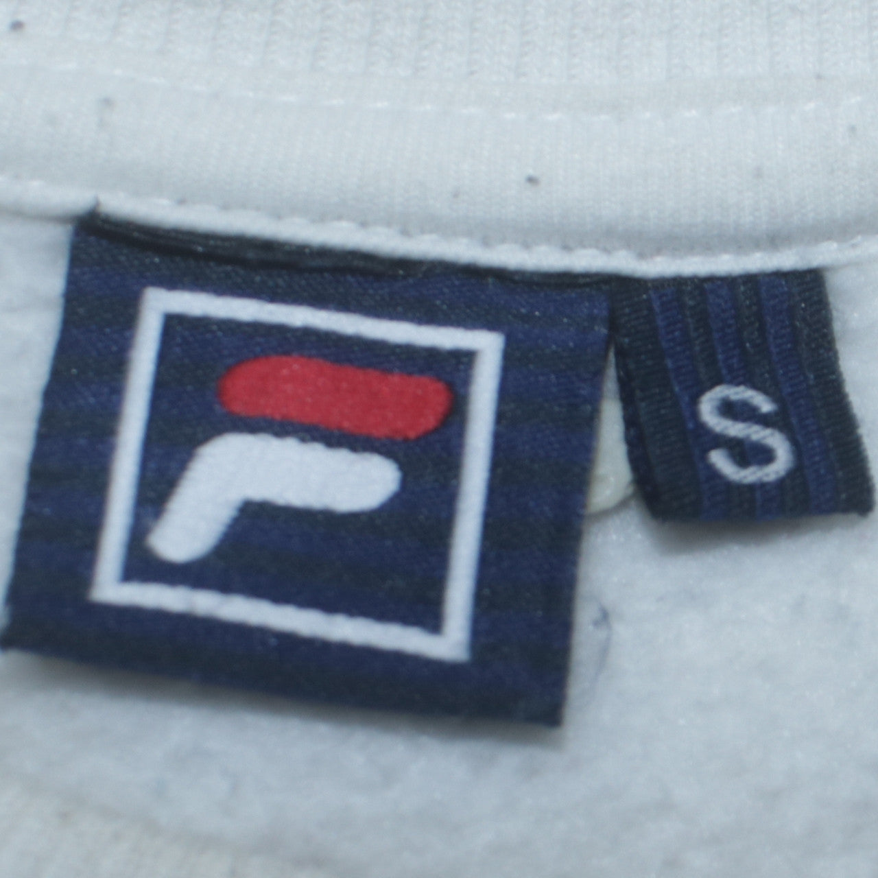 FILA Men's White Small Logo Crew Neck Pullover Sweatshirt Size S