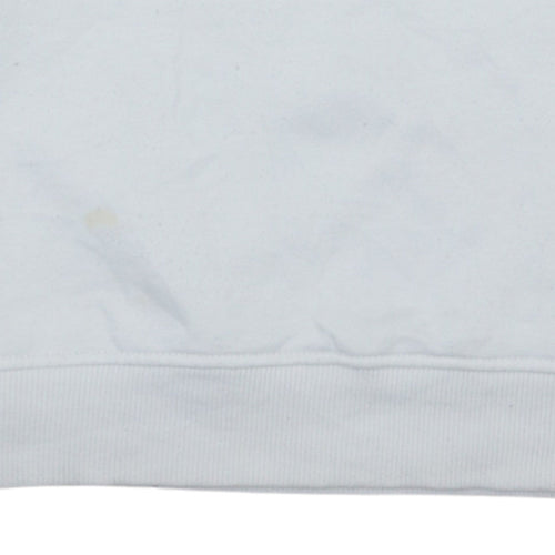 FILA Men's White Small Logo Crew Neck Pullover Sweatshirt Size S