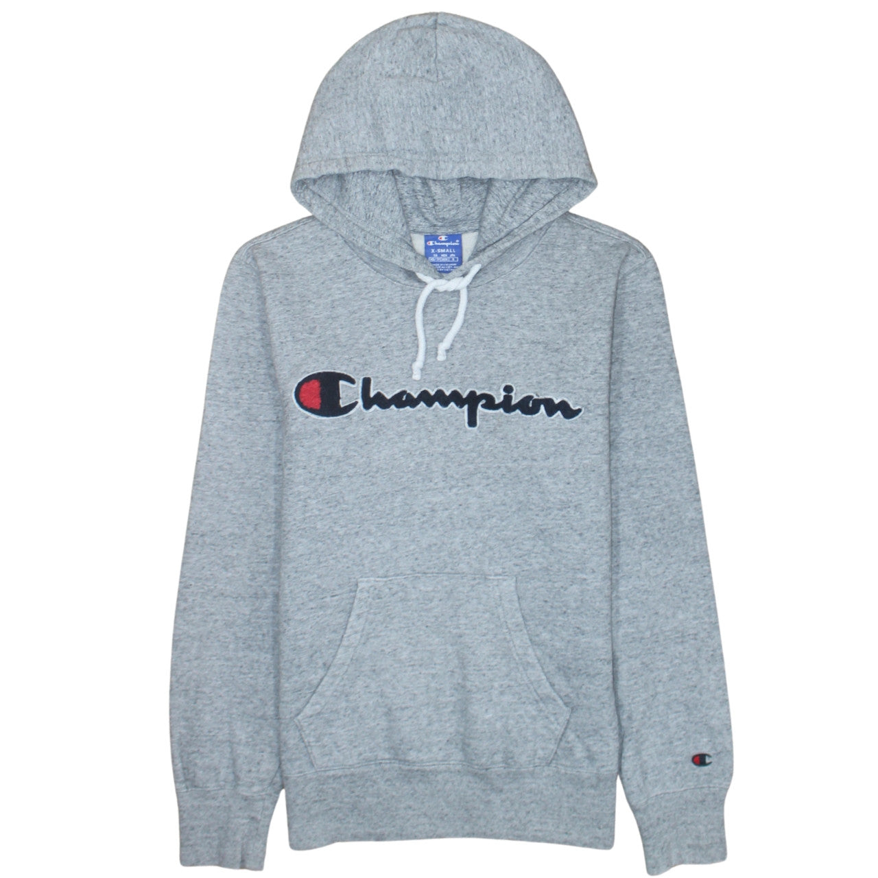 Champion Womens Grey XS Pullover Hoodie with Logo Embroidery