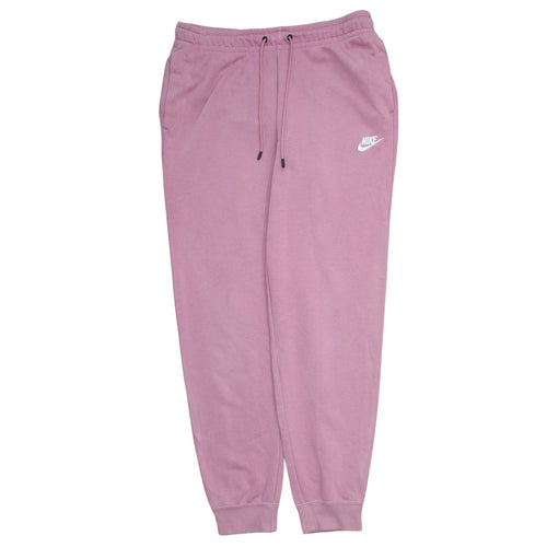 Nike Women's Pink Jogger Sweatpants M Fleece Cotton Blend