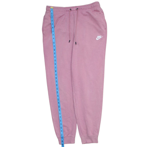 Nike Women's Pink Jogger Sweatpants M Fleece Cotton Blend