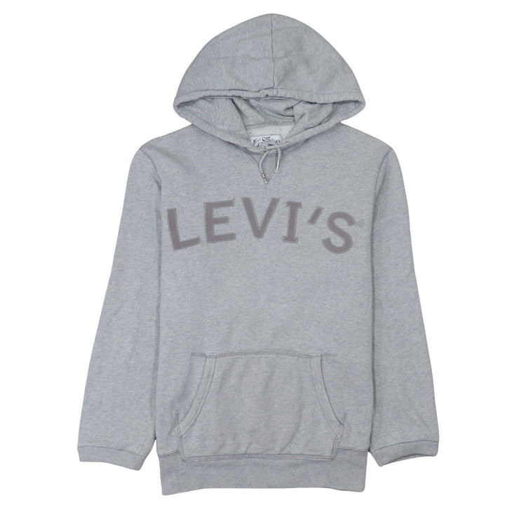 Levi's Men's Grey Pullover Hoodie Medium Logo Fleece Sweatshirt
