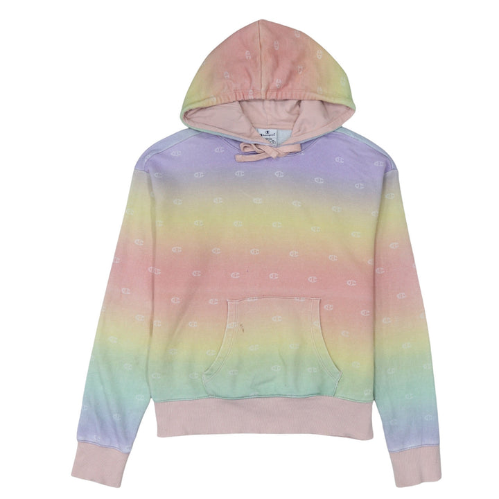 Champion Womens Multicoloured Small Pullover Hoodie Cotton Blend