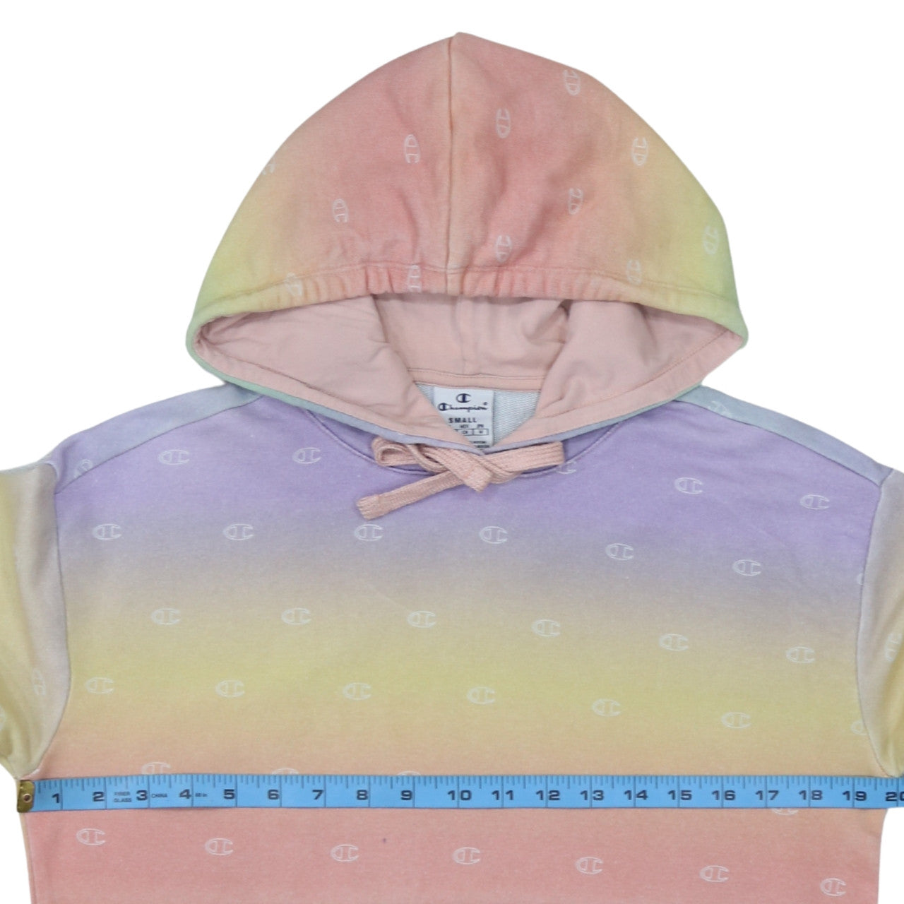 Champion Womens Multicoloured Small Pullover Hoodie Cotton Blend