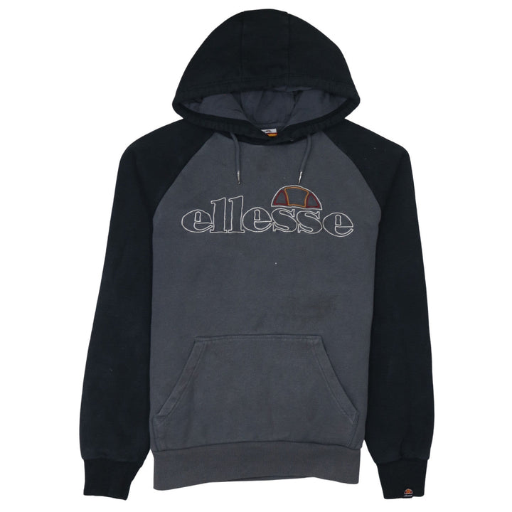 Ellesse Mens Grey Pullover Hoodie L Logo Fleece Sweatshirt