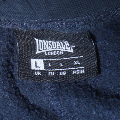 Lonsdale Men Blue Jogger Sweatpants L Regular Fit Fleece