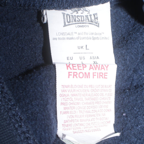 Lonsdale Men Blue Jogger Sweatpants L Regular Fit Fleece