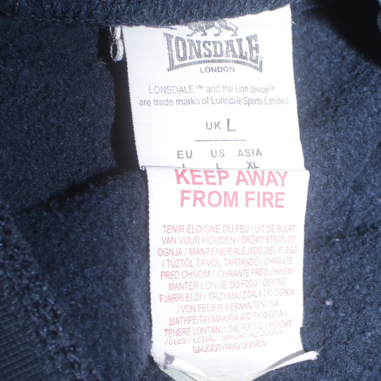 Lonsdale Men Blue Jogger Sweatpants L Regular Fit Fleece