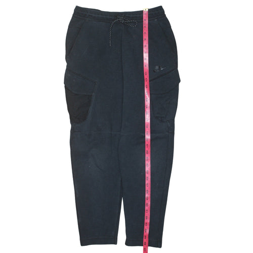 Nike Men's Black Cargo Jogger Trousers Size S Fleece Cotton Blend