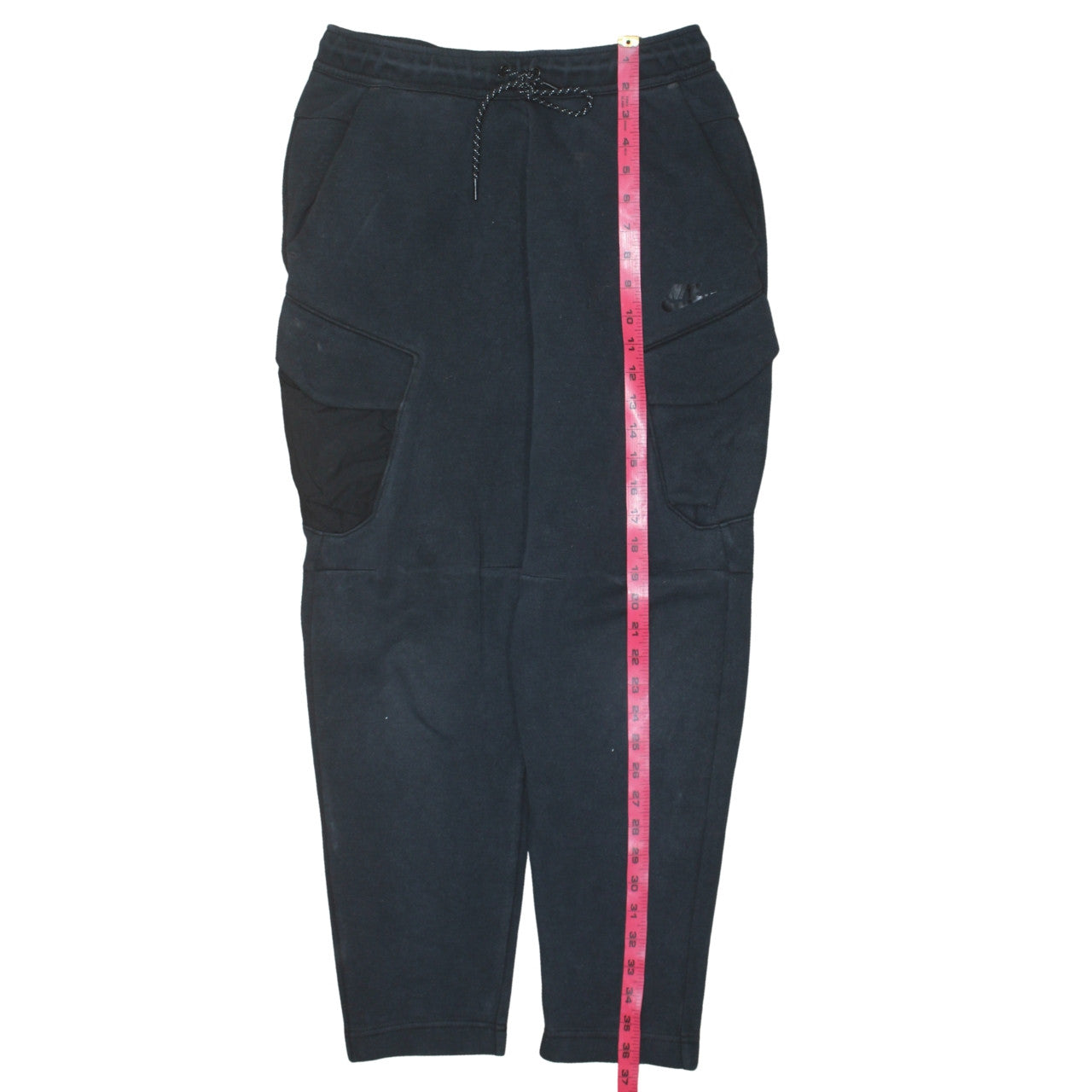 Nike Men's Black Cargo Jogger Trousers Size S Fleece Cotton Blend