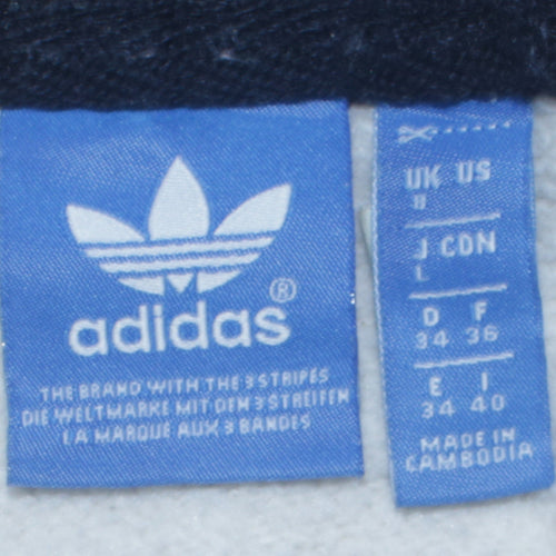 Adidas Womens Beige Hooded Pullover Sweatshirt Size L Logo Print