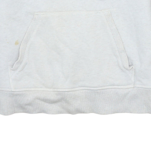 Adidas Womens Beige Hooded Pullover Sweatshirt Size L Logo Print