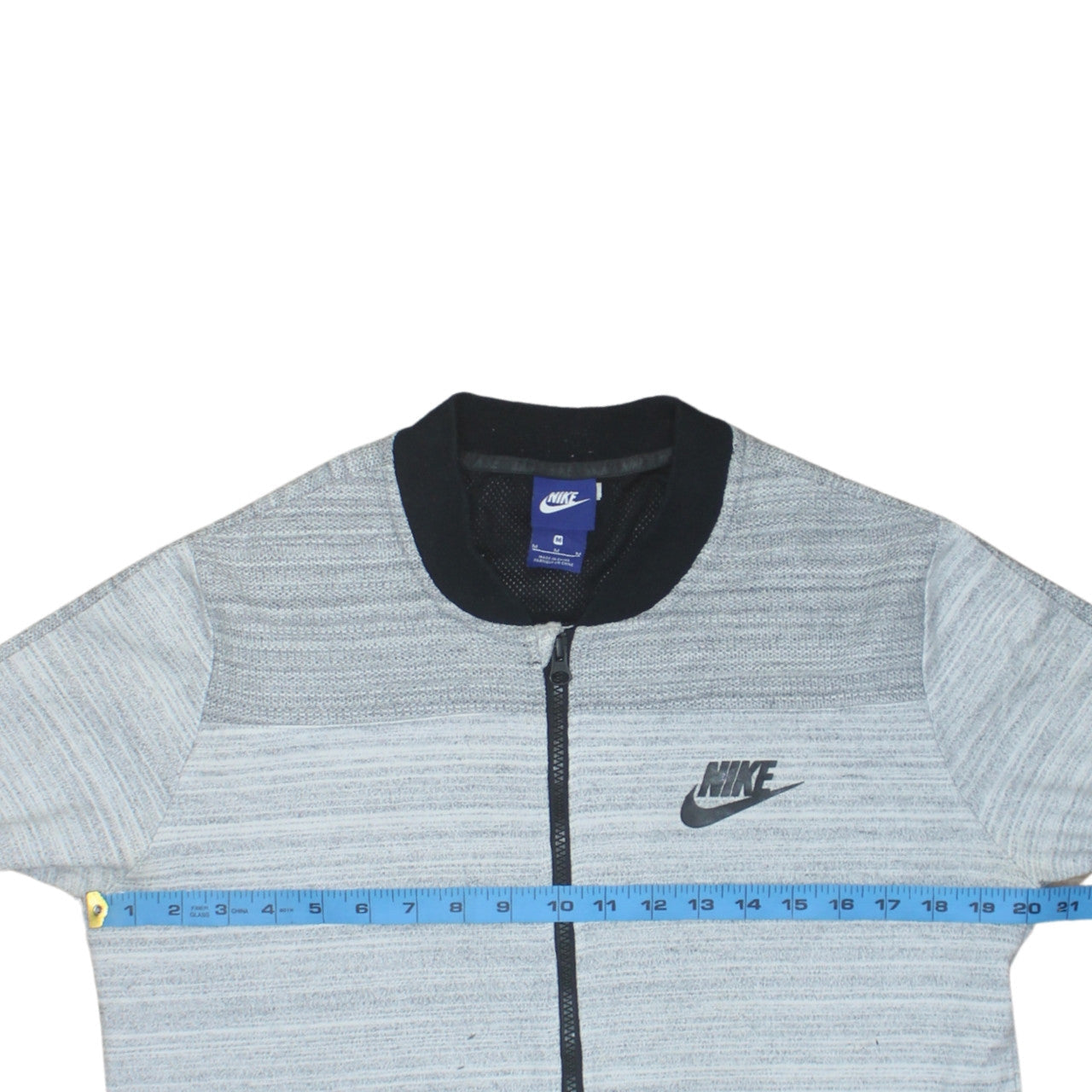 Nike Men's Grey Full Zip Knit Sweatshirt Size M