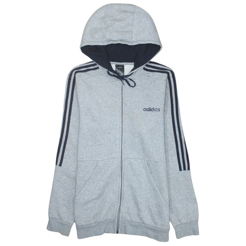 adidas Men's Grey Full Zip Hoodie Size M Sportswear