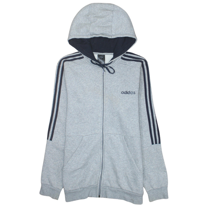 adidas Men's Grey Full Zip Hoodie Size M Sportswear