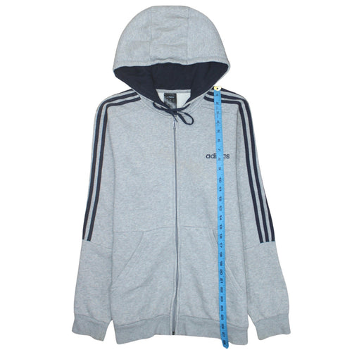 adidas Men's Grey Full Zip Hoodie Size M Sportswear
