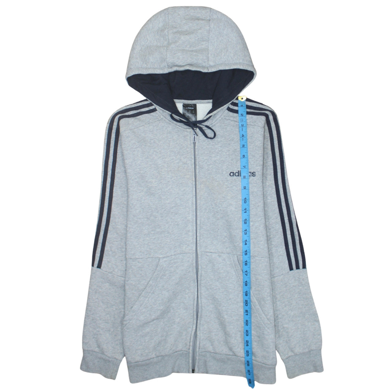 adidas Men's Grey Full Zip Hoodie Size M Sportswear