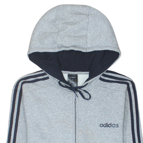 adidas Men's Grey Full Zip Hoodie Size M Sportswear