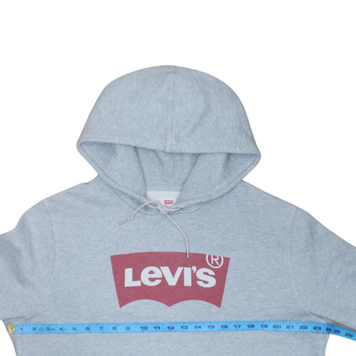 Levi's Men's Grey Pullover Hoodie L Logo Graphic Fleece Sweatshirt