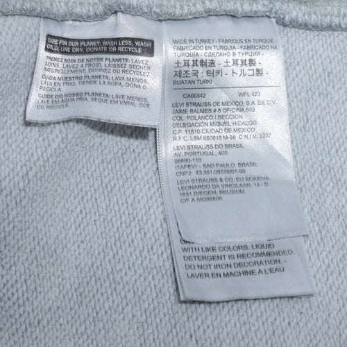 Levi's Men's Grey Pullover Hoodie L Logo Graphic Fleece Sweatshirt