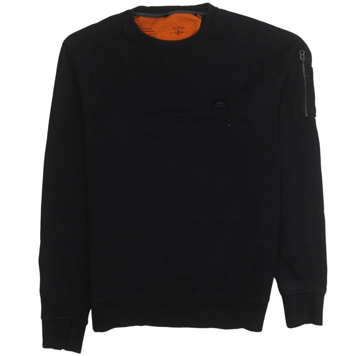 Alpha Industries Men's Black Crew Neck Pullover Sweatshirt L