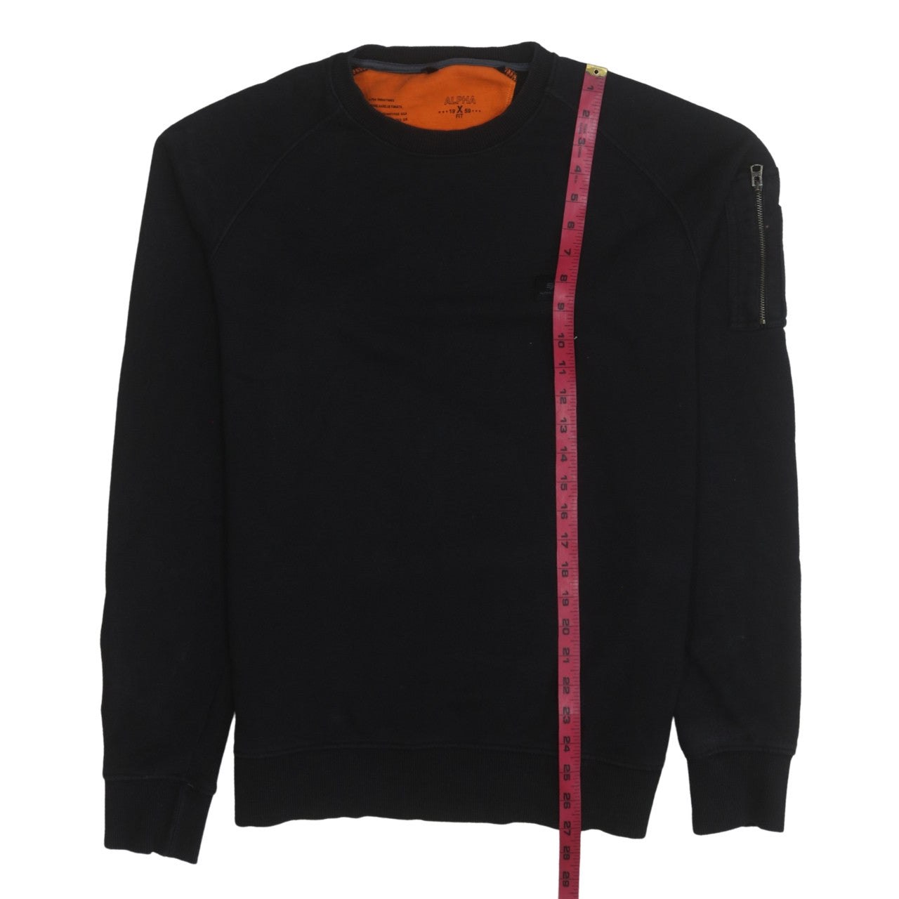 Alpha Industries Men's Black Crew Neck Pullover Sweatshirt L