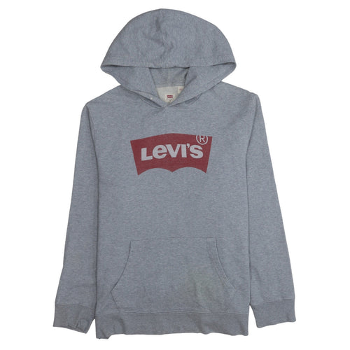 Levi's Men's Grey Pullover Hoodie M Logo Graphic Cotton Blend