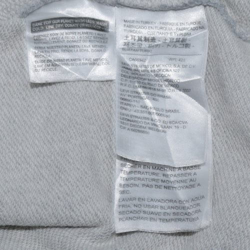 Levi's Men's Grey Pullover Hoodie M Logo Graphic Cotton Blend