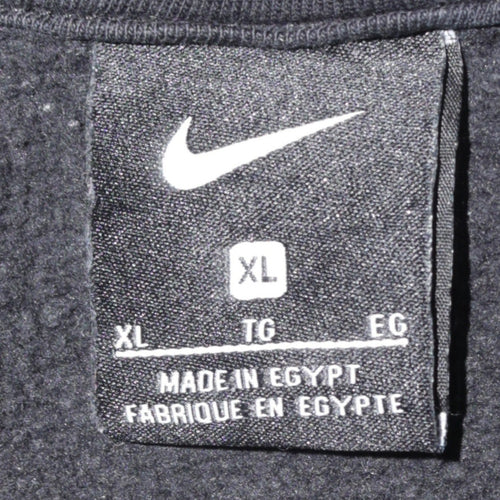 Nike Women Black XL Pullover Hoodie Cotton Blend Logo Sportswear