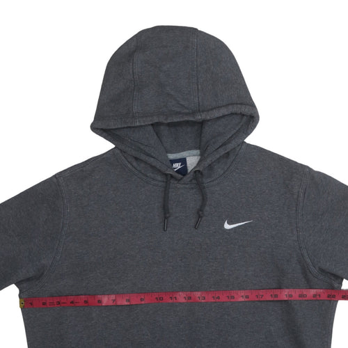 Nike Men Grey Pullover Hoodie M Regular Fit Fleece Sweatshirt