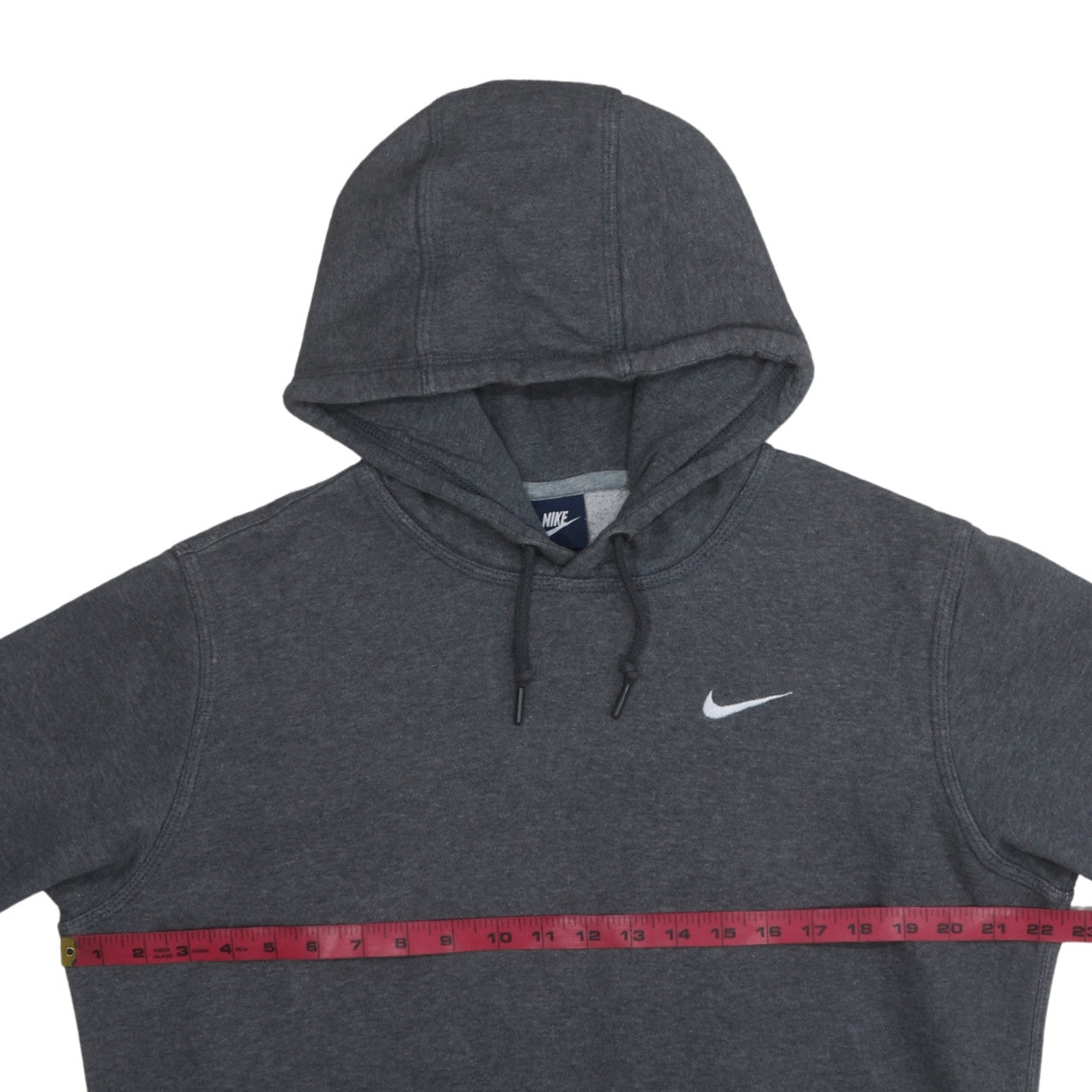 Nike Men Grey Pullover Hoodie M Regular Fit Fleece Sweatshirt