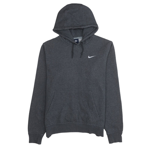 Nike Men Grey Pullover Hoodie M Regular Fit Fleece Sweatshirt