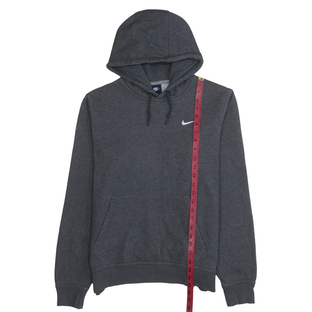 Nike Men Grey Pullover Hoodie M Regular Fit Fleece Sweatshirt