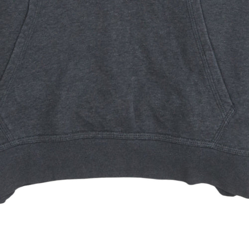 Nike Men Grey Pullover Hoodie M Regular Fit Fleece Sweatshirt