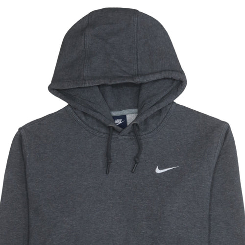 Nike Men Grey Pullover Hoodie M Regular Fit Fleece Sweatshirt