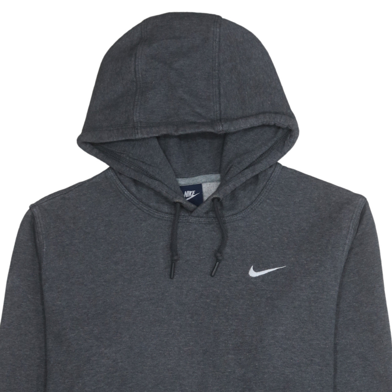 Nike Men Grey Pullover Hoodie M Regular Fit Fleece Sweatshirt