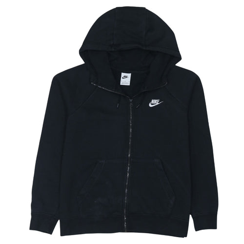 Nike Women's Black Full Zip Hoodie Medium Cotton Blend Sweatshirt